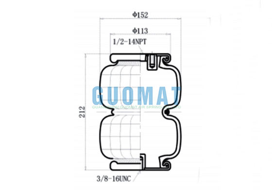 2B2500 सस्पेंशन एयर स्प्रिंग 212mm हाइट स्टैंडर्ड डबल कनवॉल्यूटेड रबर