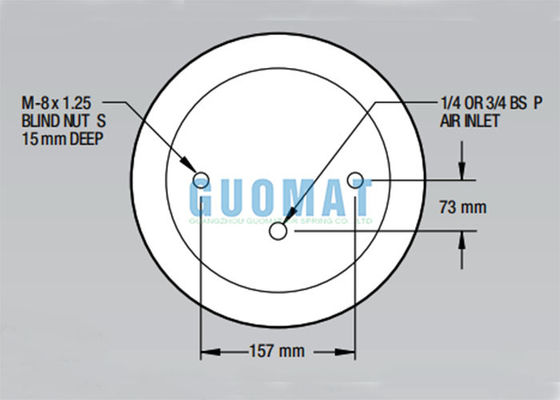 W01-358-9034 फायरस्टोन ट्रक एयर स्प्रिंग्स 3/4 एनपीटी ब्लाइंड नट वायवीय बेलोज़ एक्ट्यूएटर्स