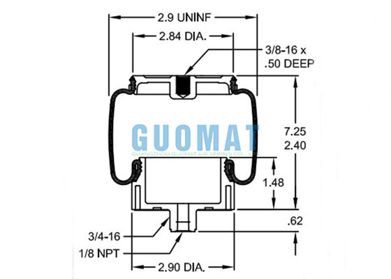 ट्रक एयर सस्पेंशन स्प्रिंग W02-358-7086 फायरस्टोन स्लीव स्टाइल कैब एयर शॉक अवशोषक