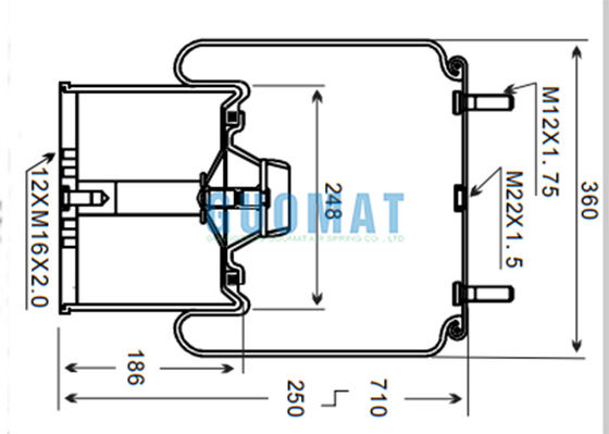 ट्रकों के लिए अनुकूलित रबर बेलोज़ एयर बैग 881 एमबी कॉन्टिटेक BPW36 ट्रेलर सस्पेंशन एयरबैग