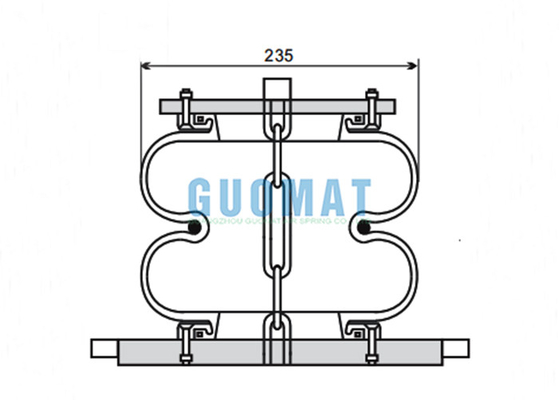 556238325 Goodyear एयर स्प्रिंग ट्रेलर के लिए डबल घुमावदार निलंबन हवा के गुब्बारे