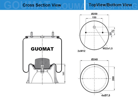 4022NP03 Truck Air Springs CONTITECH Air Spring Suspension 1R11-708 For SAF 3229212900
