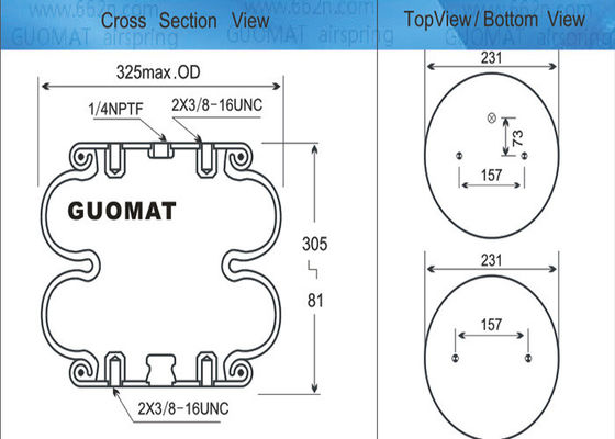 W013587180 FIRESTONE एयर स्प्रिंग FLEX 22 इंडस्ट्रियल डबल घुमावदार FD330-22 एयर सस्पेंशन