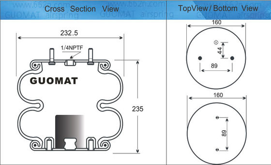 2B9-253 गुडयर एयर स्प्रिंग्स 578923206 फायरस्टोन W013586945 राइडवेल के लिए 1003586945C