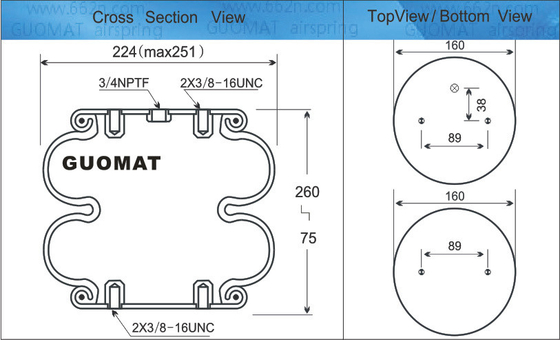 FD 200-19 319 Contitech एयर स्प्रिंग W013586900 एयर स्प्रिंग एक्ट्यूएटर के साथ 3/4 एनपीटी एयर इनलेट रबर बेलो 578923202