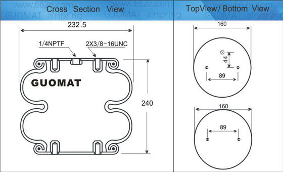 Contitech रबर एयर स्प्रिंग FD200-25 क्रॉस फायरस्टोन W013586951 सस्पेंशन सिस्टम