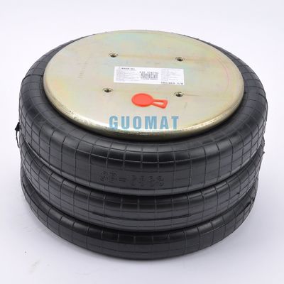 रबर निलंबन एयर स्प्रिंग 381 मिमी ऊंचाई ट्रिपल घुमावदार एयर बेलो