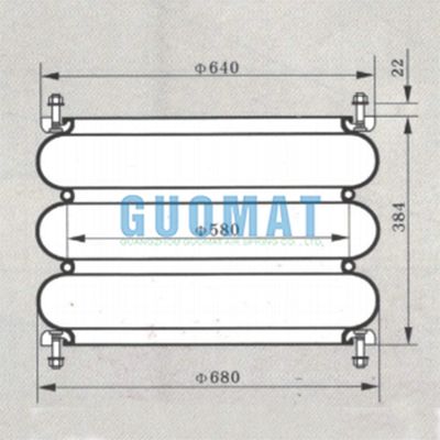 W01-358-7304 फायरस्टोन एल्यूमीनियम प्लेट एयर स्प्रिंग आइसोलेटर विथ फ्लैंज रिंग
