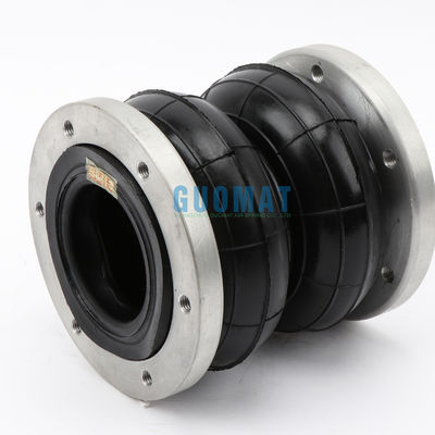 गुओमैट इंडस्ट्रियल एयर स्प्रिंग 2H160166 डबल कन्वॉल्टेड रबर बेलो विथ फ्ल्यांज
