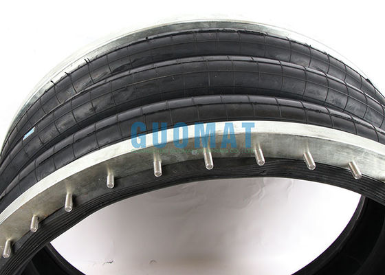 ट्रिपल घुमावदार औद्योगिक एयरबैग 384 मिमी फ्लैंज प्रकार एयर राइड सस्पेंशन स्प्रिंग