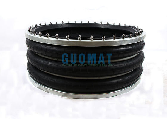 ट्रिपल घुमावदार औद्योगिक एयरबैग 384 मिमी फ्लैंज प्रकार एयर राइड सस्पेंशन स्प्रिंग