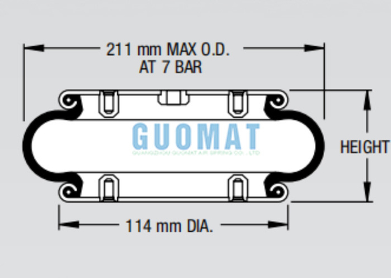 W01-358-0112 फायरस्टोन घुमावदार हवा वसंत शैली 110 औद्योगिक बेलोस एक्ट्यूएटर