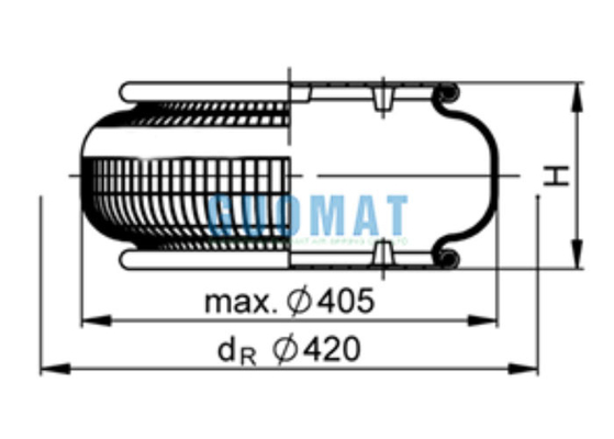 FS530-14 Contitech एयर एक्ट्यूएटर 1B53014 कपड़े धोने के उपकरण के लिए घुमावदार हवा के स्प्रिंग्स
