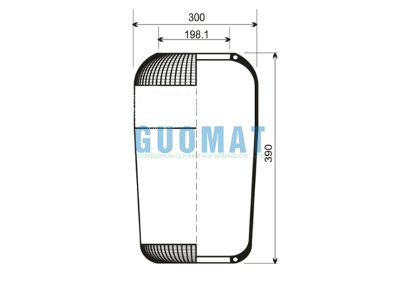 390mm ऊंचाई 762N Contitech बस हवा वसंत W01-095-0190 फायरस्टोन रबर हवा बेल