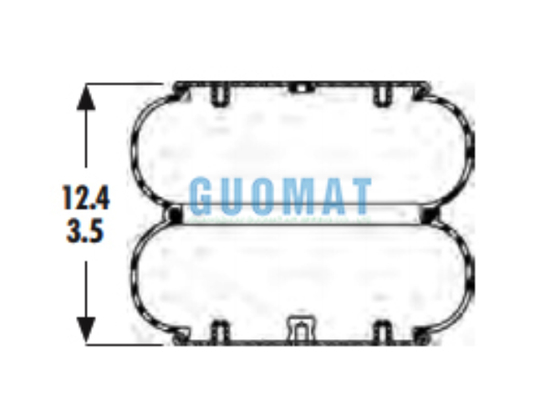 2B12-305 Goodyear डबल बेलोज़ एयर स्प्रिंग W01-358-7443 फायरस्टोन इंडस्ट्रियल एयर एक्चुएटर