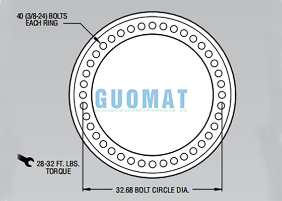 Flange Connection W01-358-9602 Firestone Double Convoluted Air Spring For Shock Absorption
