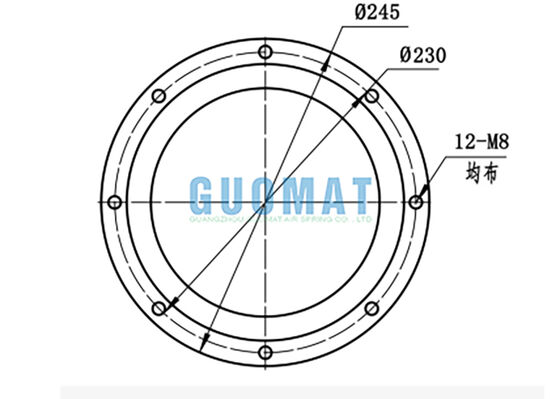 Customize GUOMAT 2H12X2P05 Flange Air Spring W01-R58-4044 Firestone Air Bellows 12X2 Air Rubber