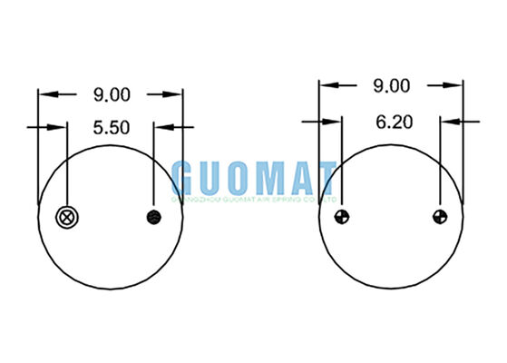 W01-358-6994 फायरस्टोन सस्पेंशन एयर स्प्रिंग स्टाइल 19 एकल घुमावदार रबर स्प्रिंग बैग