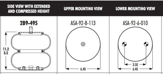 578-92-3-217 2B9-495 HENDRICKSON S23114 के लिए गुडइयर एयर स्प्रिंग