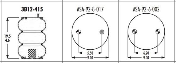 3B12-415 गुडइयर एयर स्प्रिंग्स सस्पेंशन 578-93-3-105 FIRESTONE W013588038