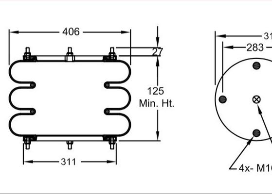W01-R58-4068 फायरस्टोन औद्योगिक एयर स्प्रिंग्स धौंकनी 16 एक्स 3 डनलप एसपी 2141