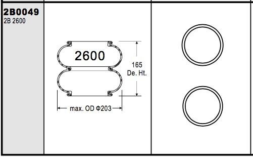 4.6 एलबीएस इंडस्ट्रियल एयर स्प्रिंग शॉक बेलोज़ नंबर 224 0.2-0.8 एम पा प्रेशर एबिलिटी