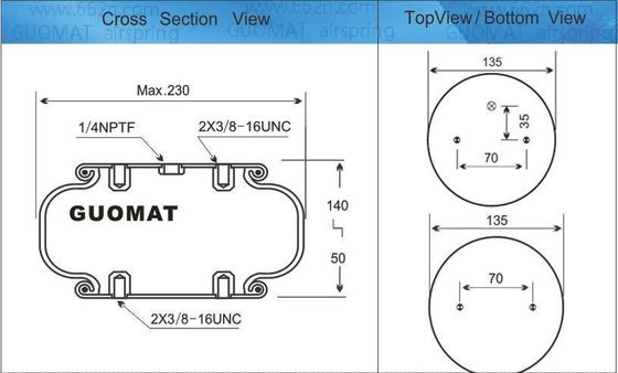 W01-358-7564 फायरस्टोन स्टाइल 116 एयर रबर बेलो इंडस्ट्रियल लिफ्टिंग एयरबैग
