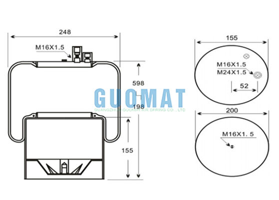 4390NP02 कॉन्टिटेक हेवी ड्यूटी ट्रक एयर स्प्रिंग A9423200221 बेंज सस्पेंशन एयर रबर बैग