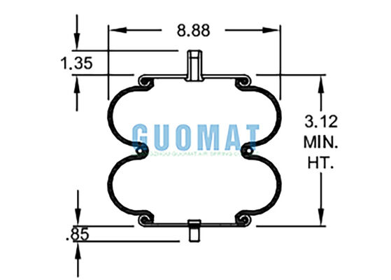 प्राकृतिक रबर W01-358-6897 फायरस्टोन डबल कन्वल्यूटेड एयर स्प्रिंग AS-0058 वॉटसन एंड चेलिन