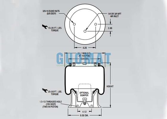 ट्रक रोलिंग लोब एयर स्प्रिंग W01-358-9049 1T15LP-3 फायरस्टोन ऑटो पार्ट्स रिप्लेसमेंट
