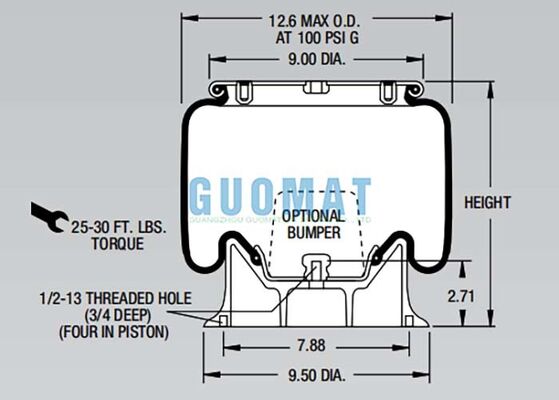 1T15M-2 Firestone Style Air Shock W01-358-9042 Air Suspension Springs For Shock Absorption