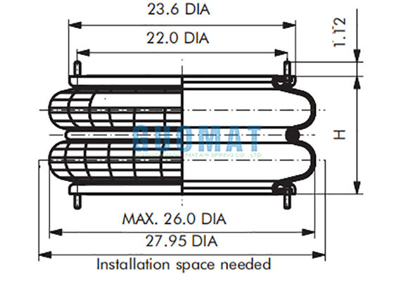 FD 2380-24 RS Contitech एयर बेलो 24pcsx3/8-24UNF स्टैम्पिंग प्रेस मशीन के लिए एयर स्प्रिंग