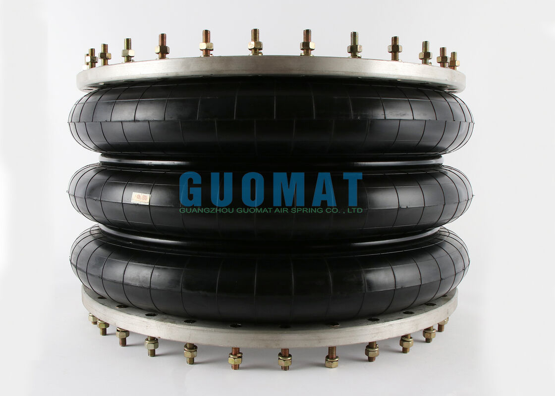 W01-358-9603 फायरस्टोन फ्लैंज एयर स्प्रिंग 348-3 स्टाइल ट्रिपल कॉन्वोल्यूटेड इंडस्ट्रियल एयर शॉक