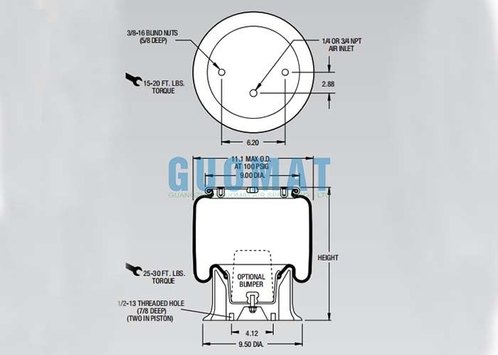 ट्रक रोलिंग लोब एयर स्प्रिंग W01-358-9049 1T15LP-3 फायरस्टोन ऑटो पार्ट्स रिप्लेसमेंट