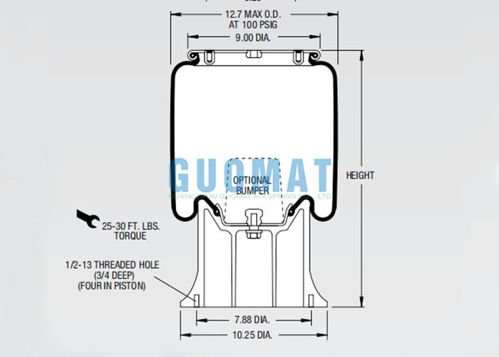 W01-358-9108 फायरस्टोन रोलिंग लोब एयर स्प्रिंग 1T15M-9 ट्रेलर एयर सस्पेंशन बैलून