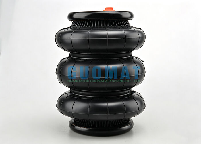 257mm Height Triple Convoluted Rubber Bellows 1/2NPT Industrial Air Spring With 3/8-16UNC